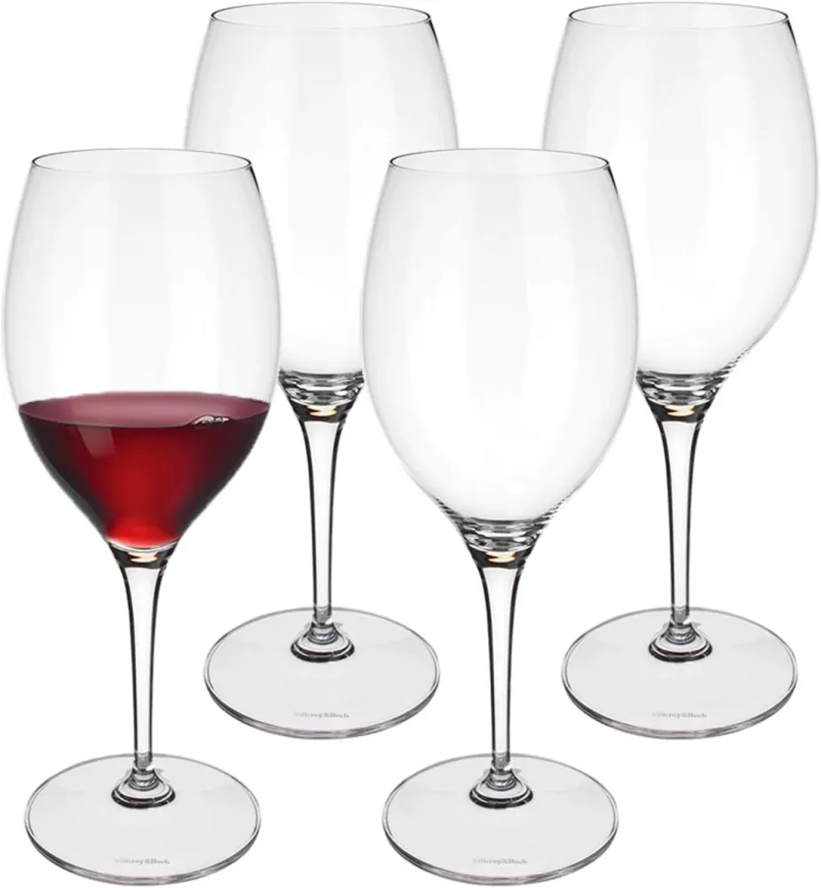 Villeroy & Boch Maxima - Set di 4 bicchieri da vino rosso cristallo, 650 ml, 25,2 cm, lavabili lavastoviglie
