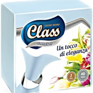 Vit Tovaglioli Class Celesti 2 Veli | 40 Pezzi, Tovaglioli da Tavola per Feste e Party