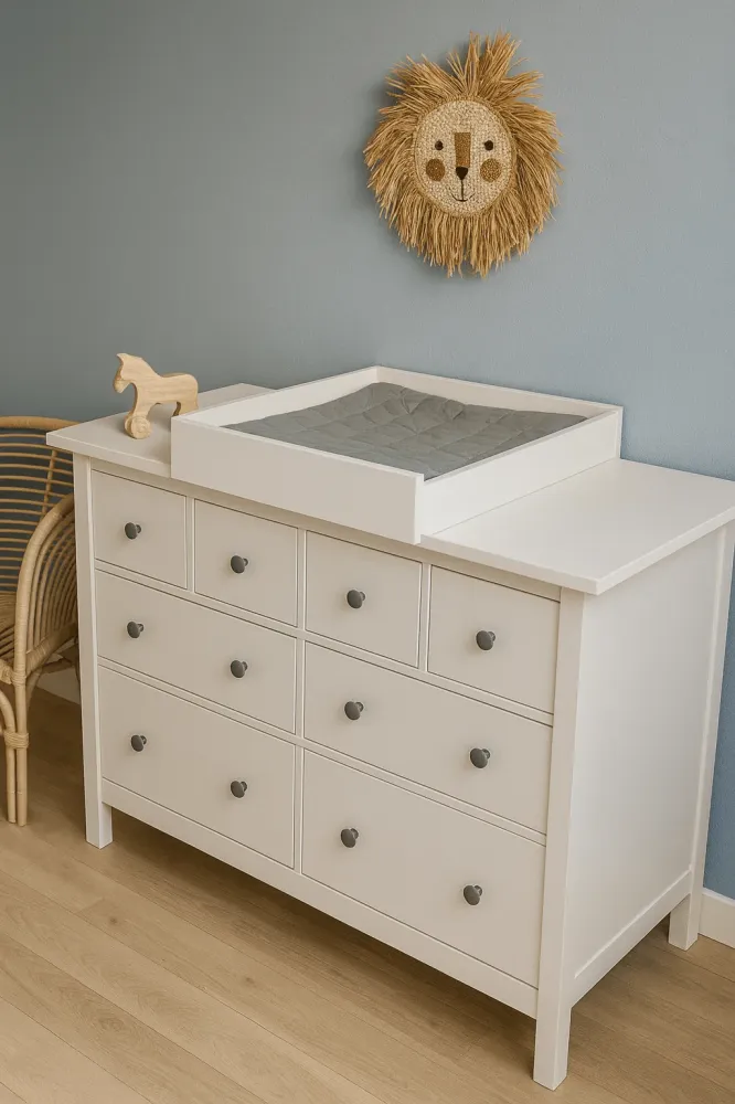 Wickelaufsatz bianco per fasciatura trasversale adatto per comò HEMNES larghi e stretti