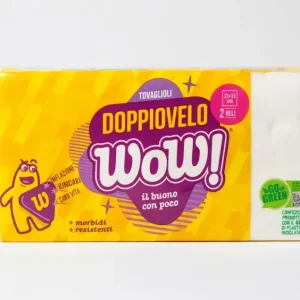 WoW! Tovaglioli di Carta 33x33 cm | Doppio Velo Ultra-Resistente | 100 Pezzi Pura Cellulosa per Casa e Ristorazione