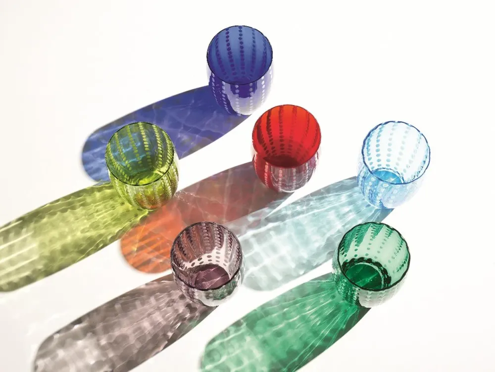 Zafferano Perle Set 6 Bicchieri vetro Colori Assortiti