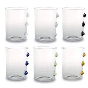 Zafferano Petoni vetro di Murano 6 Bicchieri Mix