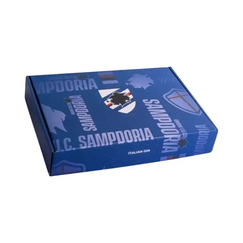 Zen Italian Gin - Gin Ufficiale Sampdoria – Box Regalo con 2 Bicchieri Blucerchiati