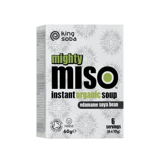 Zuppa istantanea al miso bianco e soia edamame senza glutine (6 x 10 g) 60 g - KING SOBA