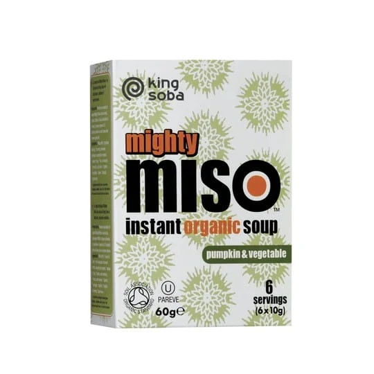 Zuppa istantanea senza glutine con miso bianco, zucca e verdure BIO (6 x 10 g) 60 g - KING SOBA