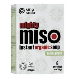 Zuppa istantanea senza glutine con tofu, miso rosso e zenzero BIO (6 x 10 g) 60 g - KING SOBA