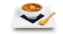 ZUPPA DI PESCE (zuppa di pesce con branzino, salmone, vongole, gambero, alganori e erba cipollina)