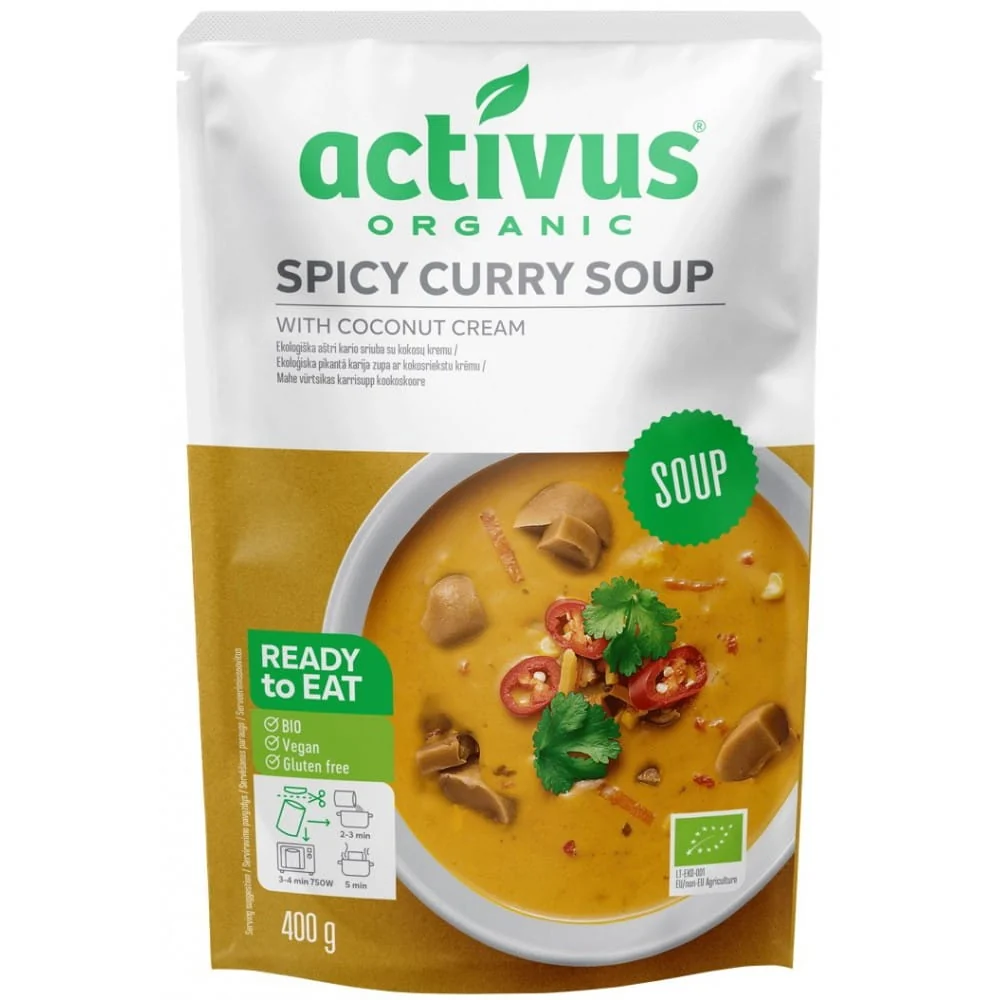 Zuppa piccante al curry con crema di cocco e funghi shiitake BIO 400 g