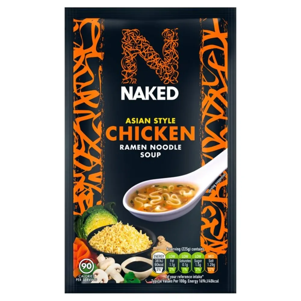 Zuppa di pollo asiatica Ramen con noodle nudi 25g