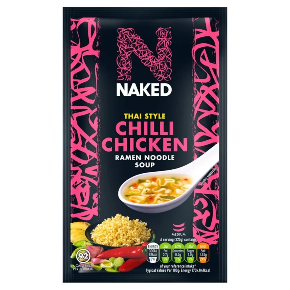 Zuppa di pollo al peperoncino tailandese Ramen di noodle nudi 25g