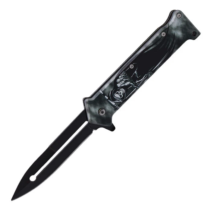 Perucci - 8" Nero puro & Grey Evil Man Foldable Matt Finish Pocket Knife