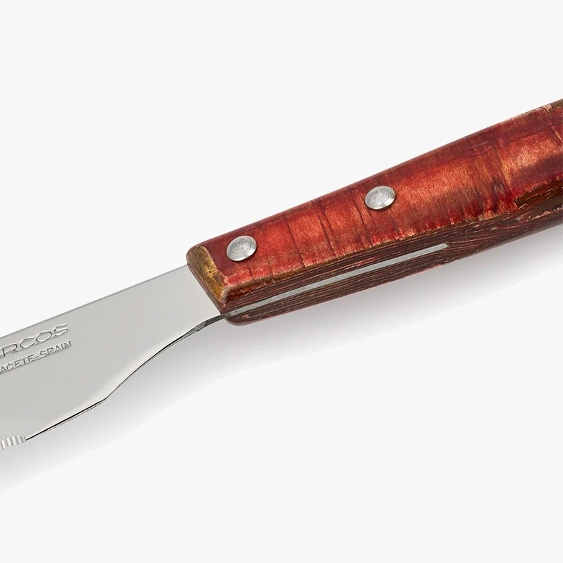 Coltello Bistecca Legno di Pioppo Compresso Tinta Rossa 110 mm per Adulti