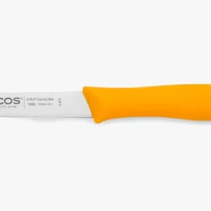 Coltello Spelucchino Colore Senape Serie Nova da 100 mm con Affilatore Integrato