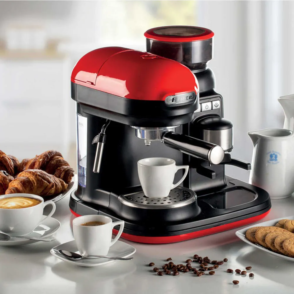 Macchina per Caffè Espresso Moderna caffettiera espresso con macinacaffè Ariete Bianco