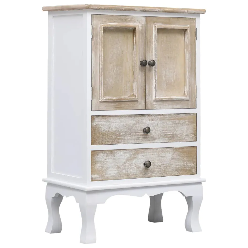 Cassettiera Bianca 50x30x80 cm Legno