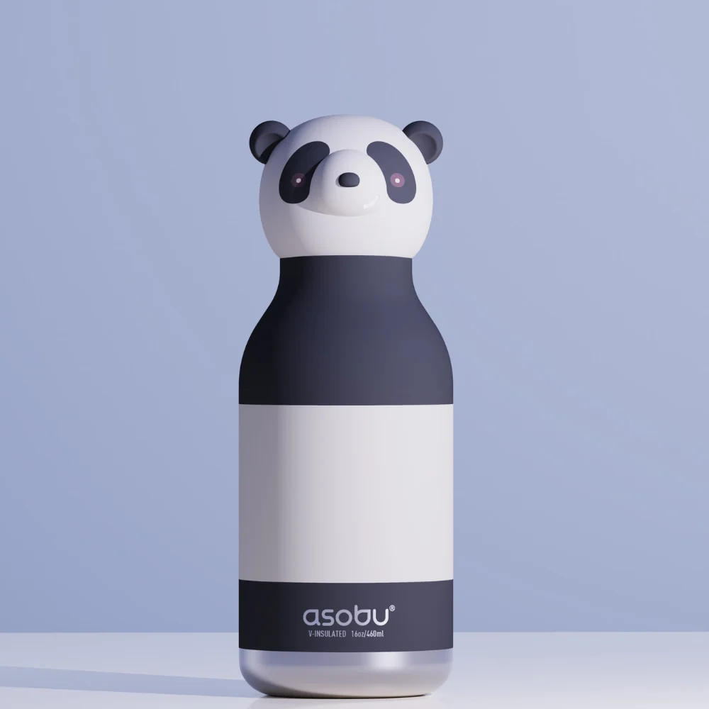 Asobu Bottiglia termica con cannuccia Bestie - Panda 460 ml