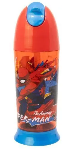 Borraccia Sportiva Space Spiderman 280 ml - Con Cannuccia Richiudibile | Bottiglia per Bambini, Ideale per Scuola e Sport