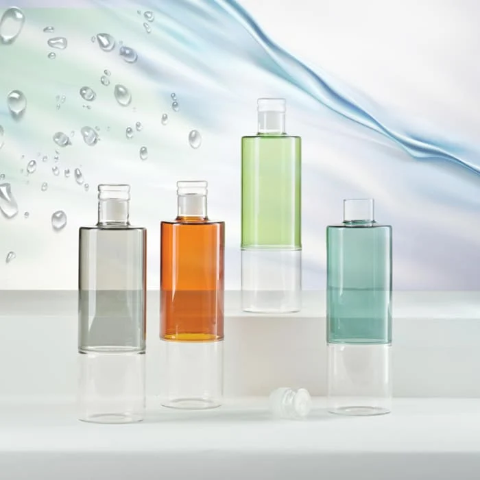 Bottiglia Bicolor Vetro Borosilicato e Tappo Ermetico - Colori Assortiti
