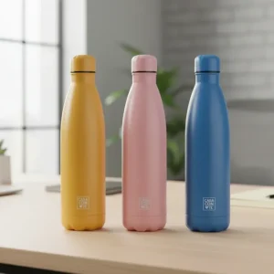 Bottiglia Termica Acciaio 500 ml Doppia Camera - 3 Colori Assortiti
