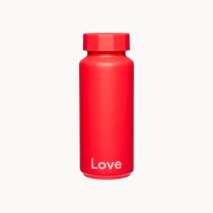 Bottiglia termica di design con scritta "Love" acciaio