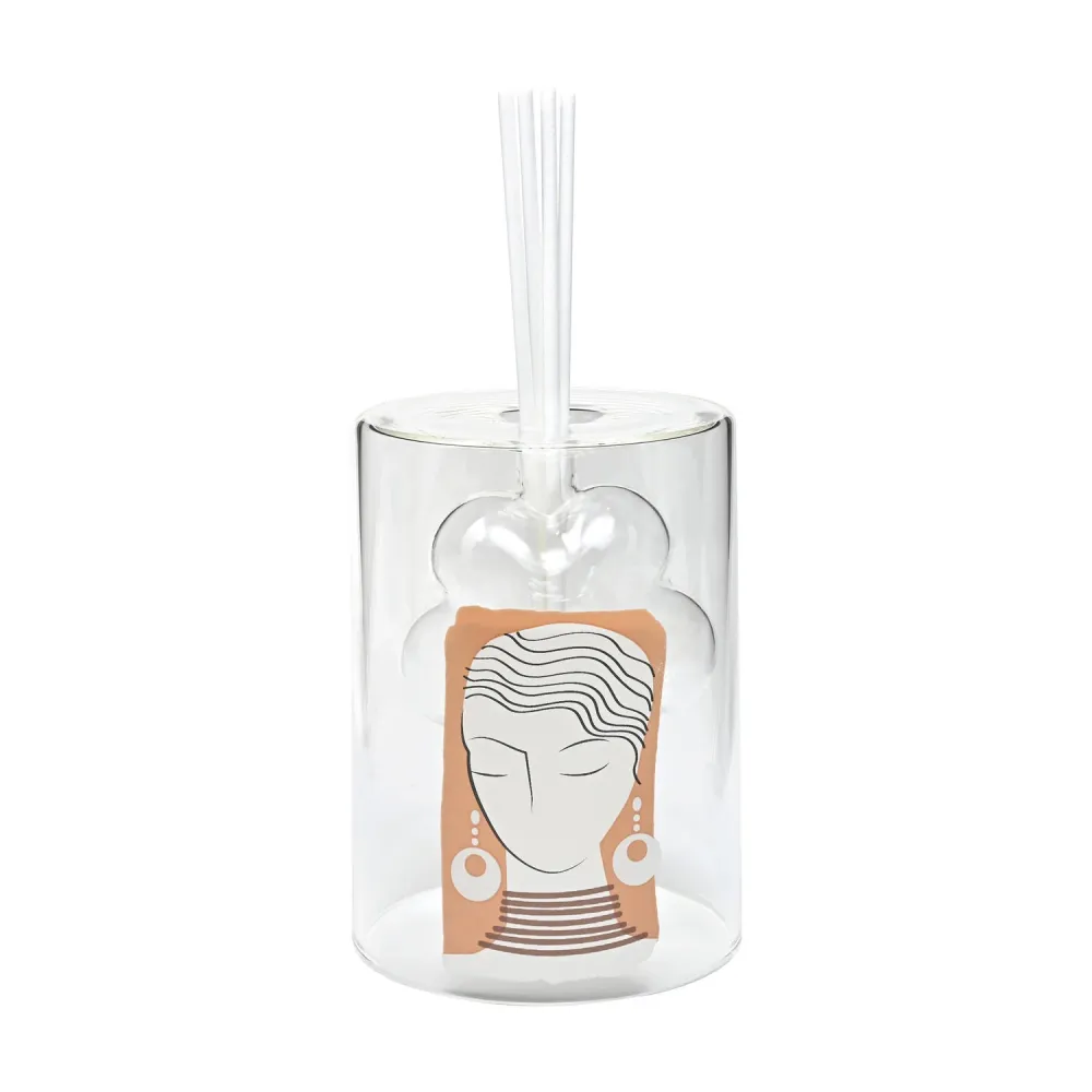 BOTTIGLIA VETRO PER PROFUMO C/BAST.( 70 ML)CM. 10 H