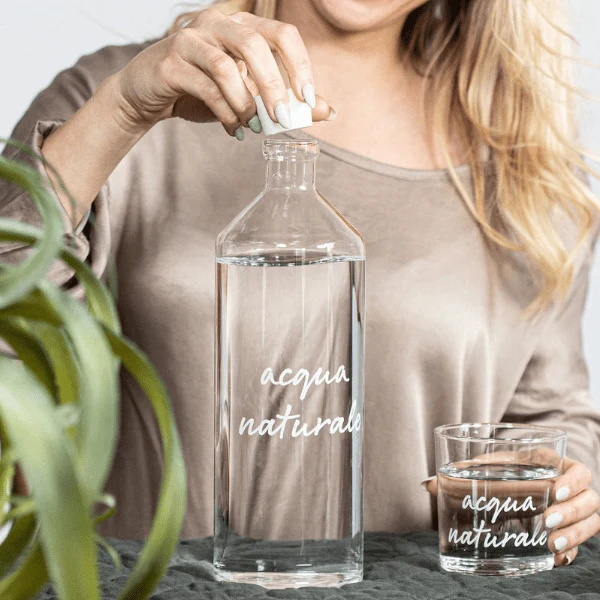Bottiglia Vetro - Scritta: Acqua Naturale
