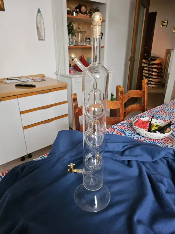 Doppia bottiglia vetro realizzata mano