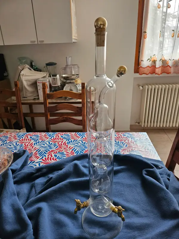 Doppia bottiglia vetro realizzata mano