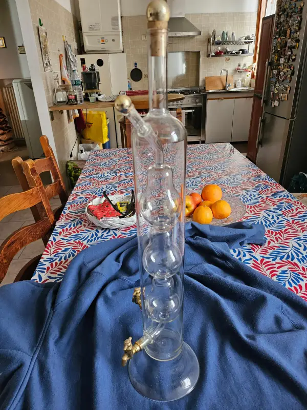 Doppia bottiglia vetro realizzata mano