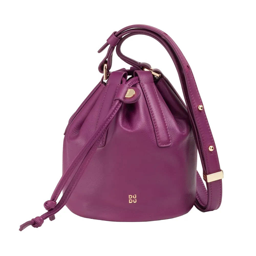 DUDU Piccola Borsa Secchiello da Donna Vera Pelle con Tracolla Regolabile e Chiusura Coulisse – Borsa Tracolla Elegante e...