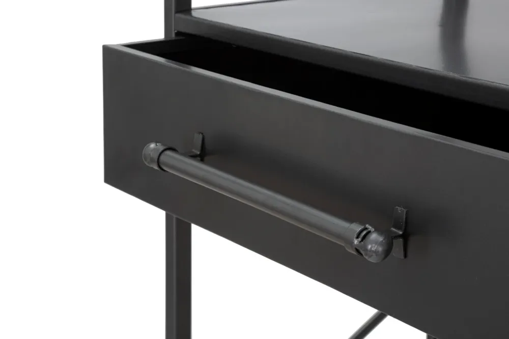 Mobile portabottiglie e portabicchieri metallo e legno stile industrial cm 68x37x165h