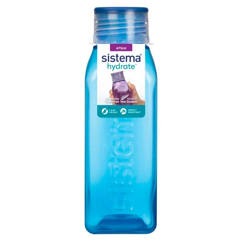 Sistema Bottiglia d'acqua - Square - 475ml - Blu Oceano