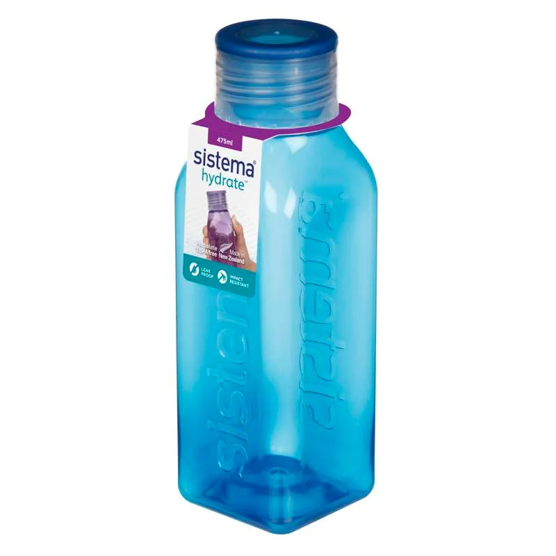 Sistema Bottiglia d'acqua - Square - 475ml - Blu Oceano
