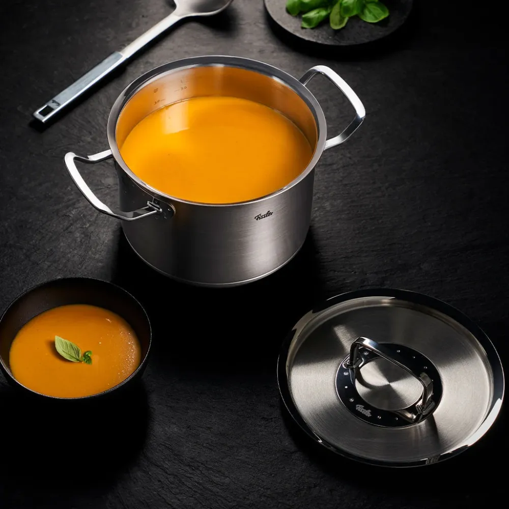 Pentola acciaio inox con coperchio Collezione Original-Profi® Fissler con Rivestimento Ceramico