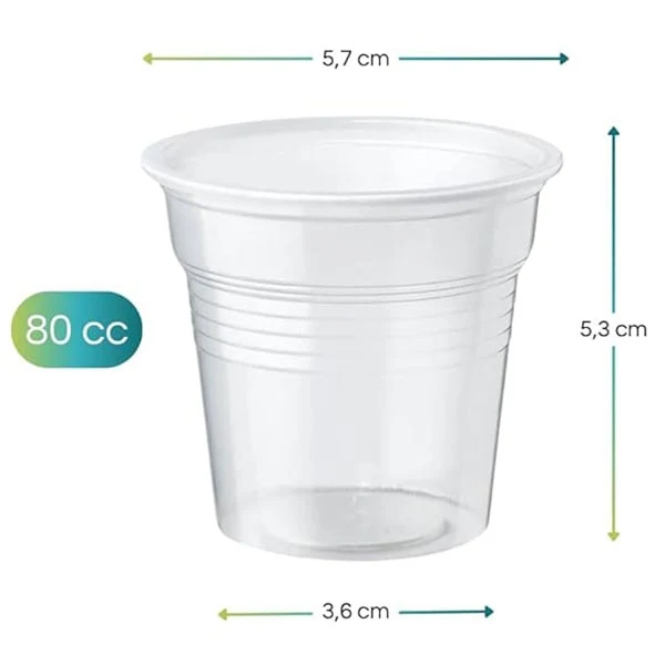 100 Bicchierini plastica per caffè espresso