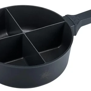 4Fondue Caquelon – Ø 25 cm, ghisa, per fonduta di formaggio, gas, nero
