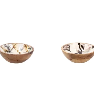 Abel ciotola 20xh.7cm legno con decorazione floreale, 2 assortimenti