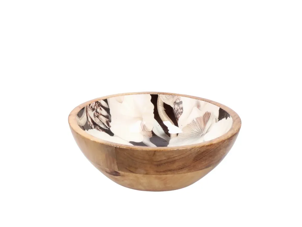 Abel ciotola 20xh.7cm legno con decorazione floreale, 2 assortimenti