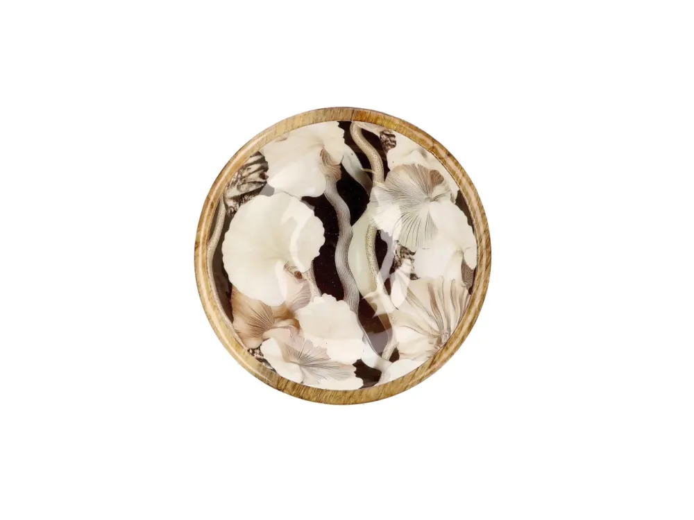Abel ciotola 20xh.7cm legno con decorazione floreale, 2 assortimenti
