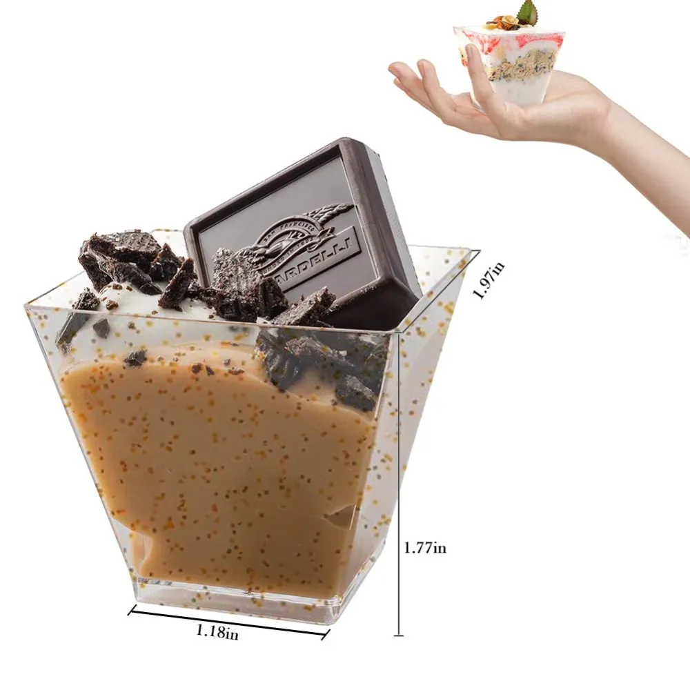 Aitsite 50 pezzi Tazze da Dessert 2oz / 60ml Coppette 60ml, Piazza