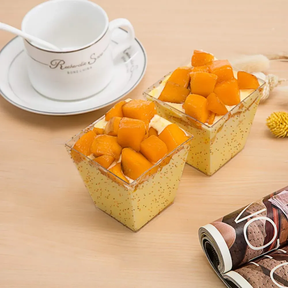 Aitsite 50 pezzi Tazze da Dessert 2oz / 60ml Coppette 60ml, Piazza
