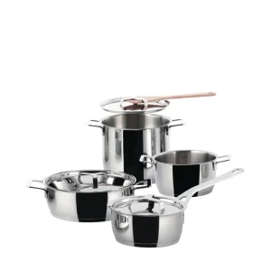 Alessi Pots & Pans Set 7 pentole con coperchio, Acciaio inossidabile