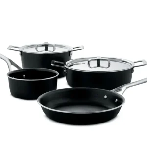 Alessi Pots&Pans Set 6 Pentole alluminio con Rivestimento Antiaderente
