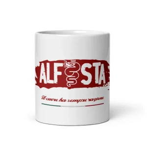 Tazza bianca lucida Alfista Alfa Romeo Alfista Shop