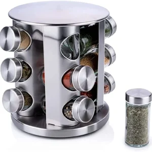 Portaspezie Girevole 360° con 12 Barattoli - Organizer Spezie da Cucina Ø19cm alpina