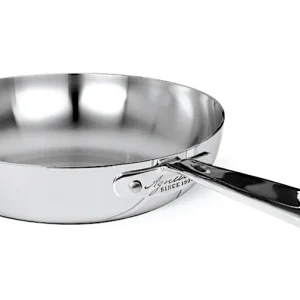 Aluinox 1907 3ply Padella Svasata Alta Cm.20 H.5,5 Manico Inox Finitur