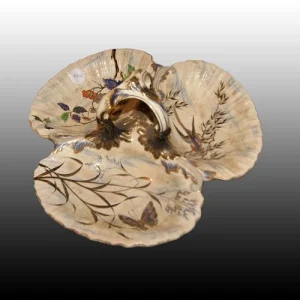 Antipastiera porcellana francese di inizio 1900 riccamente decorata