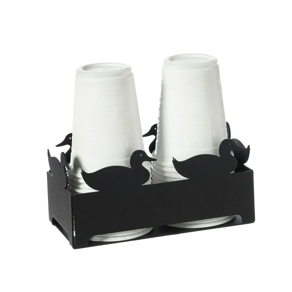 ARTI & MESTIERI Porta Bicchieri Duck Nero 7,5x16cm