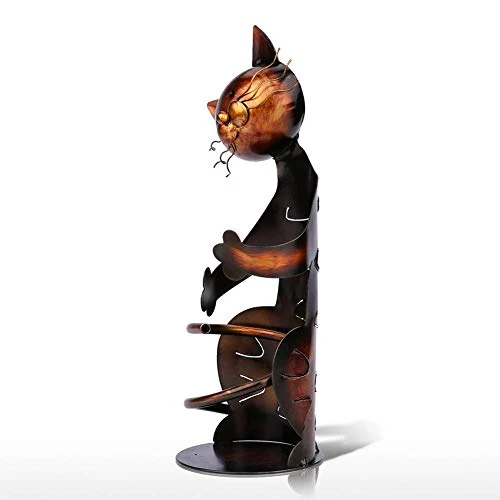 ASDFGHJKL Cat Forma di Vino Holde Rack, Scaffale Scultura Metallo Pratico Decorazione della Casa Mestieri