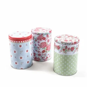 Barattolo latta h.15xd.11cm decori assortiti